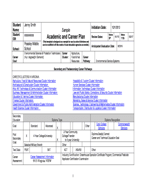 Academic and Career Plan Template
