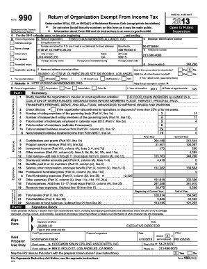 Form 990 Tax Exemption Application