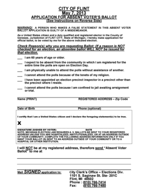 Michigan Absentee Voter Ballot Application