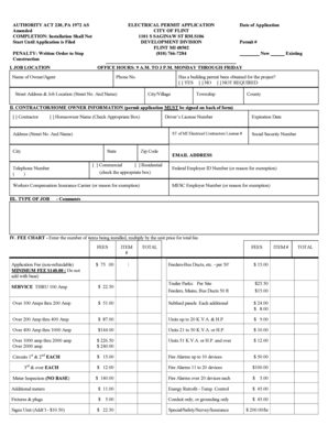 City of Flint Electrical Permit Application