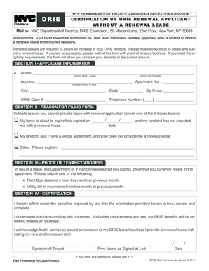 DRIE Certification by Renewal Applicant