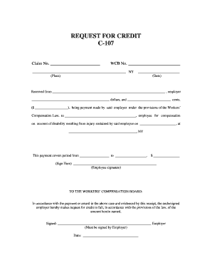 Request for Credit Form C-107
