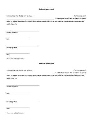 Student Trip Release Agreement