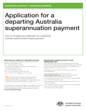 Application for Departing Australia Superannuation Payment
