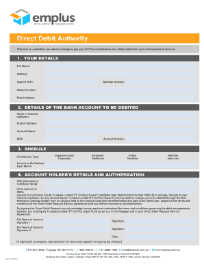 Direct Debit Authority Form