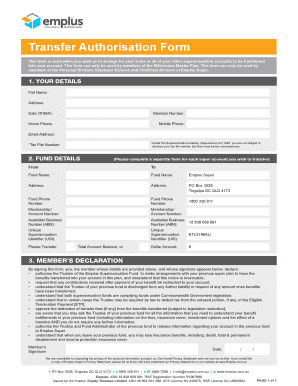 Superannuation Transfer Authorisation Form