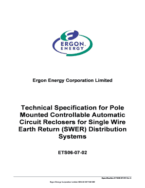 Technical Specification for Pole Mounted Controllable Automatic Circuit Reclosers for SWER Distribution Systems Pole Mounted Controllable Automatic Reclosers for SWER Distribution Systems