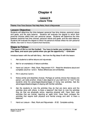 Leisure Time Activity Worksheet