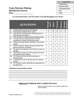 Team Decision-Making Satisfaction Survey