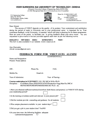 VSSUT Alumni Feedback Form