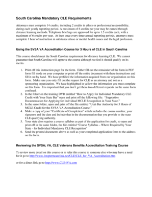 South Carolina CLE Application Form