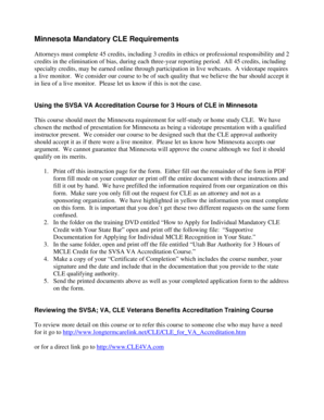 Minnesota CLE Accreditation Form