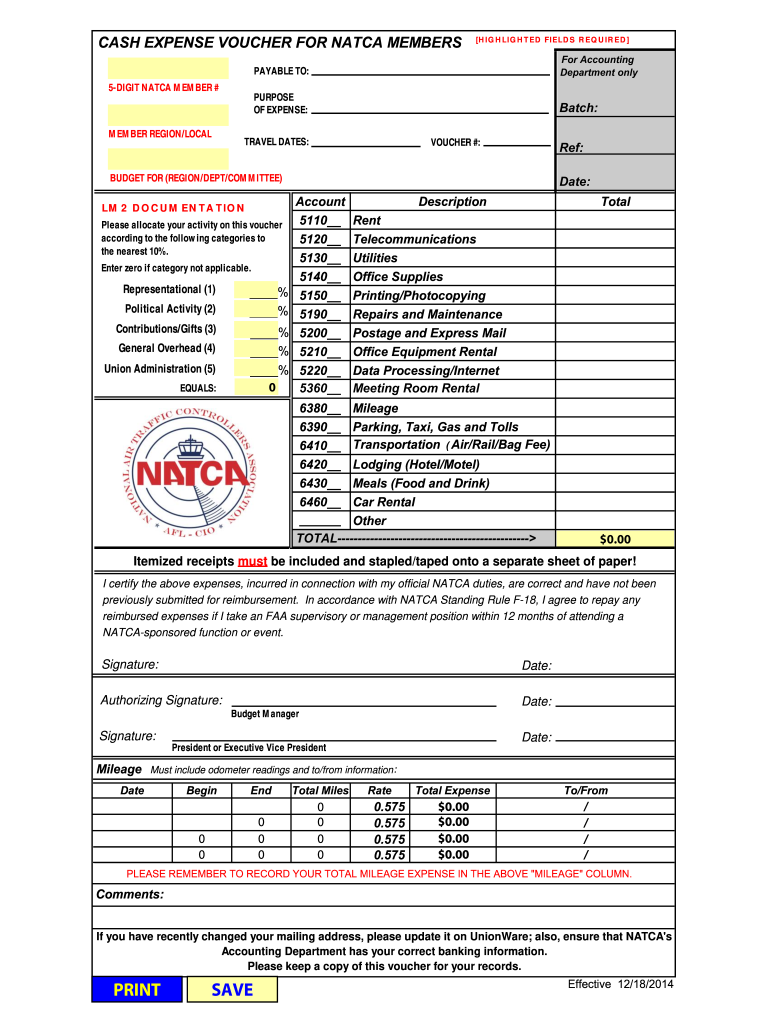 expense voucher template Preview on Page 1