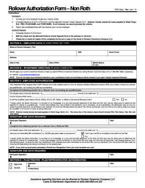 Rollover Authorization Form