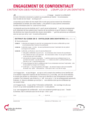 Engagement de confidentialité