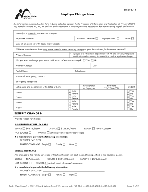 Employee Change Form