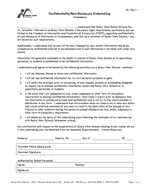 Volunteer Confidentiality Agreement
