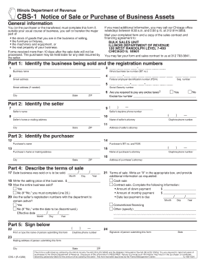 Illinois CBS-1 Business Asset Sale Notice