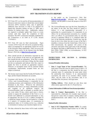 FCC Form 387 DTV Transition Status Report