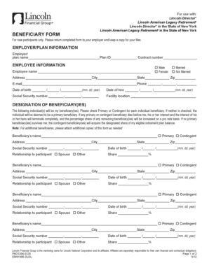 Lincoln DirectorSM Beneficiary Form