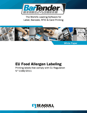 EU Food Allergen Labeling Template