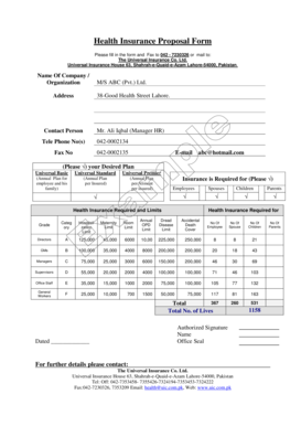 Health Insurance Proposal Form