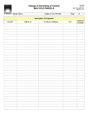 Change of Ownership or Control DR-430M
