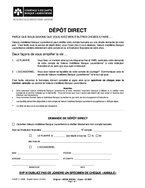 Formulaire de dépôt direct