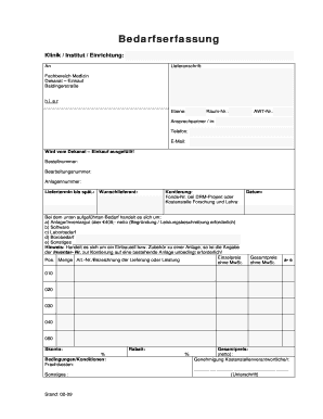 Bedarfserfassung
