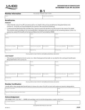 Retirement Plan Beneficiary Designation Form