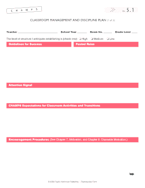 Classroom Management and Discipline Plan