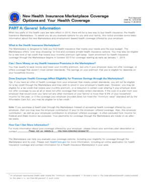Health Insurance Marketplace Coverage Options Notice