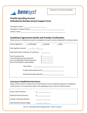 Orthodontia Reimbursement Support Form