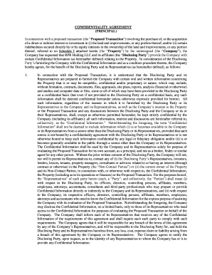 Confidentiality Agreement for Property Transaction