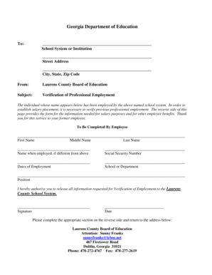 Verification of Professional Employment