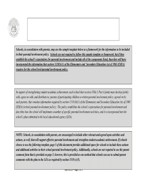 Georgia School Parental Involvement Policy Template