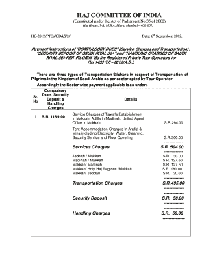 Haj Committee of India Payment Instructions