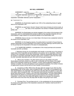 Buy-Sell Agreement Template