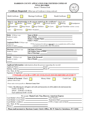 Harrison County Vital Records Application