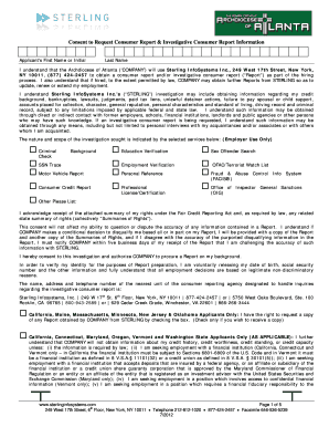 Consent to Background Check Form