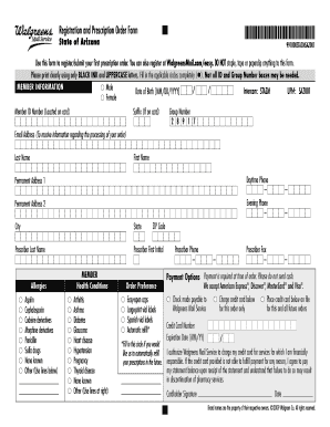 Arizona Prescription Order Form