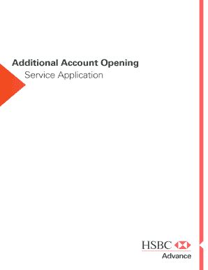 HSBC Additional Account Opening Service Application