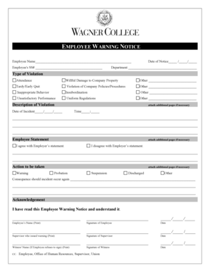 Employee Warning Notice