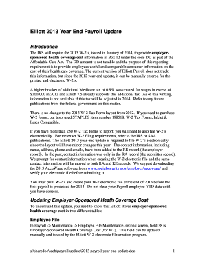 2013 W-2 Tax Form Update