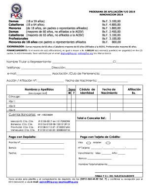 PROGRAMA DE AFILIACIÓN Y/O 2015