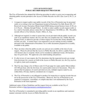 Pawtucket Public Records Request Form