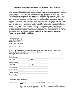 Louisiana Commercial Vehicle Inspection Notification Enrollment