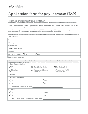 Pay Increase Application Form