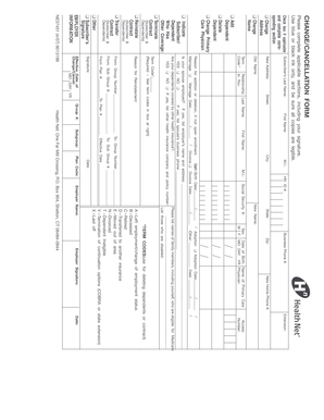 Health Net Change/Cancellation Form