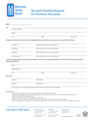 Mohave State Bank Account Switch Forms